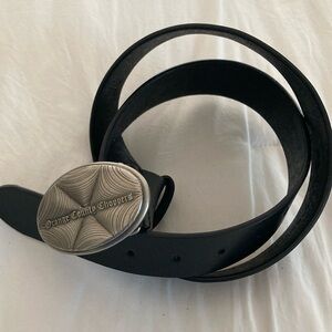 🆕 ORANGE COUNTY CHOPPERS Black Leather Belt with Oval Silver Buckle, Size 36